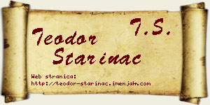 Teodor Starinac vizit kartica